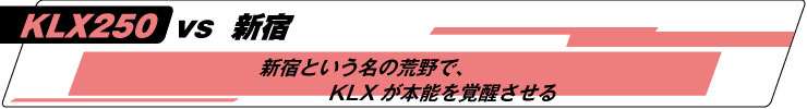 KLX250 vs 新宿 ワイルドに行こうぜ、KLX250で 新宿という名の荒野で、本能が覚醒する