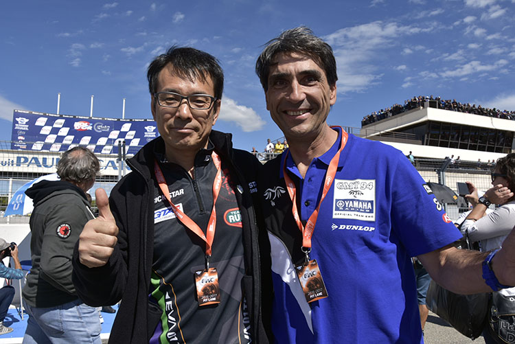 鶴田監督とGMT94のクリストフ監督、TRICK　STARが世界耐久参戦のきっかけを作った人物。お互いをリスペクトしつつ切磋琢磨するライバルでもあります